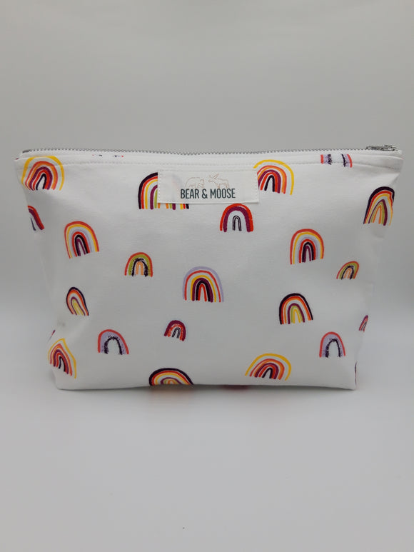 Rainbow Print Travel Pouch - White