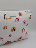 Rainbow Print Travel Pouch - White