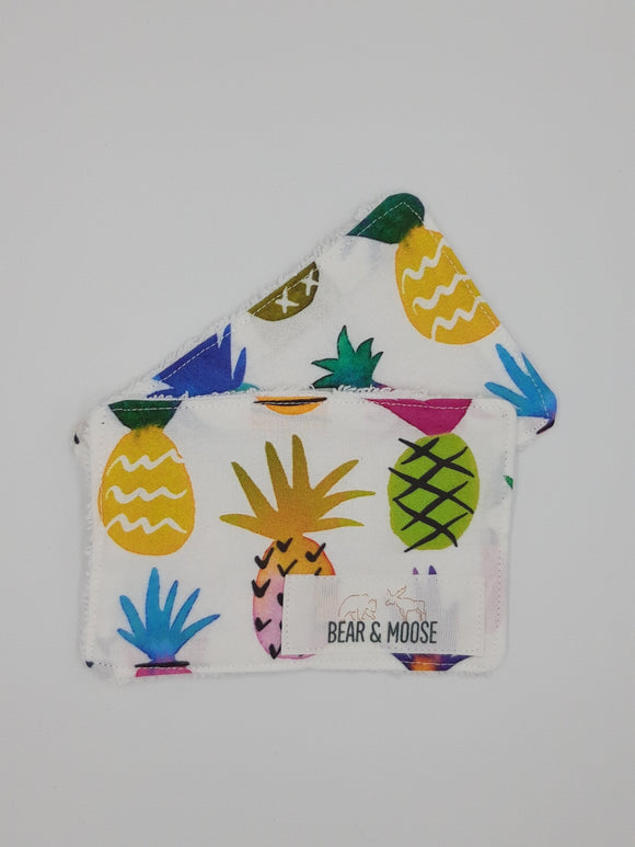 Pineapple Print Reusable Face Pads - 2 Pack