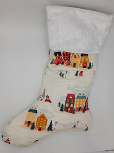 Christmas Stocking Village Print