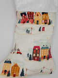 Christmas Stocking Village Print