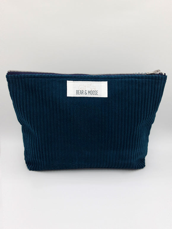 Bottle Green Corduroy Travel Pouch