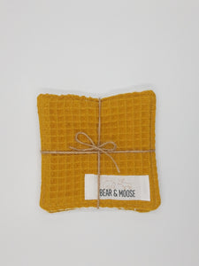 Mustard Waffle Reusable Face Pads - 2 pack