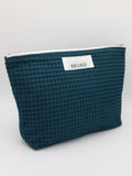 Petrol Blue Waffle Travel Pouch