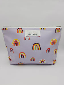 Rainbow Print Travel Pouch - Lilac