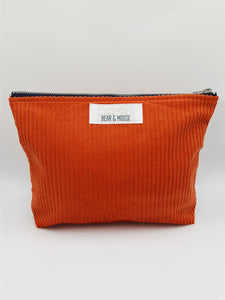 Rust Corduroy Travel Pouch