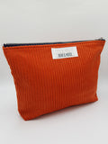 Rust Corduroy Travel Pouch