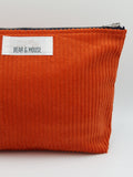 Rust Corduroy Travel Pouch