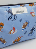 Skiing Animals Print Travel Pouch